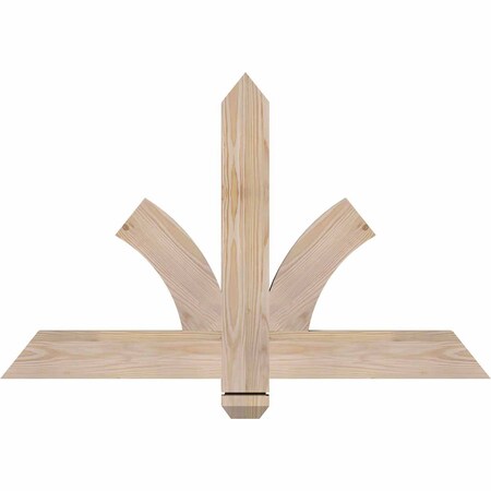 Ekena Millwork Redmond Smooth Timber Gable Bracket, Douglas Fir, 36"W x 23"H x 1 1/2"D x 3 1/2"F, 15/12 Pitch GBW036X23X0204RED00SDF